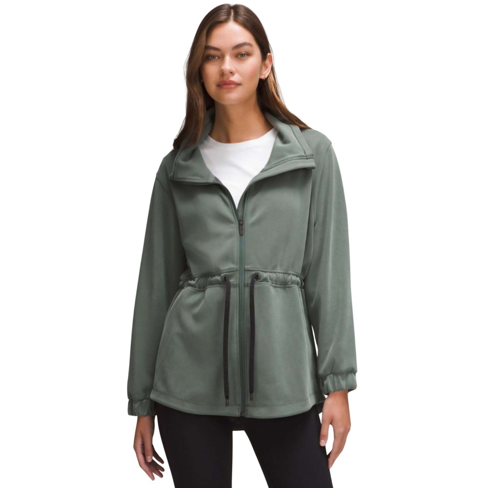 Lululemon Softstreme Cinch-Waist  Jacket Smoked Spruce‎ Womens Size 2 Full Zip